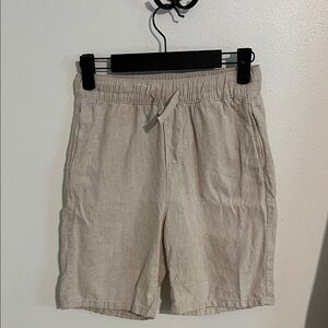 H&M Boys Linen Blend Shorts Size 10 White/Cream Lightweight Summer
